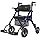 VOCIC Transport-Wheelchair-Lightweight-Foldable, Walker Wheelchair Combo, Rollator-Walkers-for-Seniors-with-Seat, 2 in 1 Rolling Walker, 300lb Adults 4 Wheel Transport Chair w/Brakes & Pouch