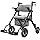 VOCIC Rollator-Walkers-for-Seniors-with-Seat, Walker Wheelchair Combo, Transport-Wheelchair-Lightweight-Foldable, Adult Walkers All Terrain, 2 in 1 Rolling Walker Chair with Brakes & Pouch