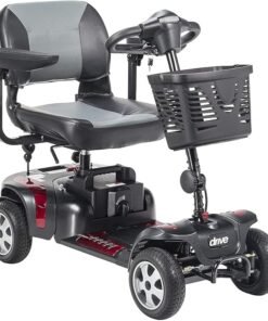 Drive Medical Phoenix LT 4 Wheel Mobility Scooter 350lb Weight Cap New Model, Red/Blue/Grey